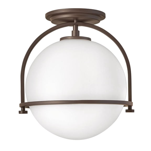 3403KZ Hinkley Lighting Somerset - 1 Light Small Semi-Flush Mount in Transitional Style - 11.5 Inches Wide by 12.5 Inches High-Buckeye Bronze Finish