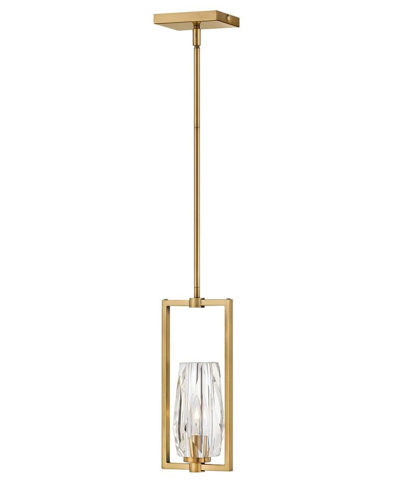 Heritage Brass Crystal Pendant with Dimmable Incandescent Light