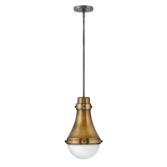 1 Light Small Pendant In Traditional-Transitional Style 9 Inches Wide By 15.5 Inches High-Heritage Brass Finish Hinkley Lighting 39057Hb