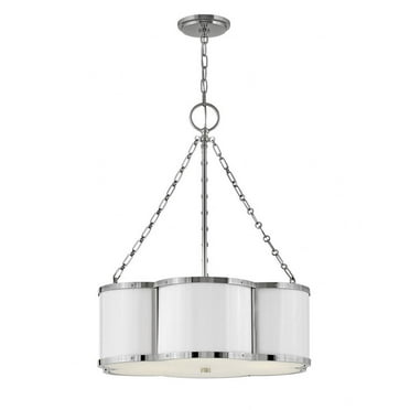 3 Light Medium Drum Chandelier In Traditional Style 22 Inches Wide By 26.5 Inches High-Polished Nickel Finish Hinkley Lighting 4446Pn
