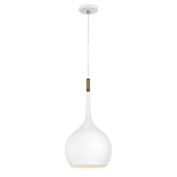 One Light Medium Pendant In Transitional-Modern-Scandinavian Style 12 Inches Wide By 23 Inches High-Chalk White Finish Hinkley Lighting 4457Ci