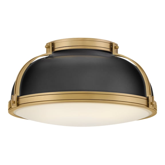 Hinkley Lighting 46353BK-LCB Barton 3 Light 18" Wide Flush Mount Ceiling Fixture - Black