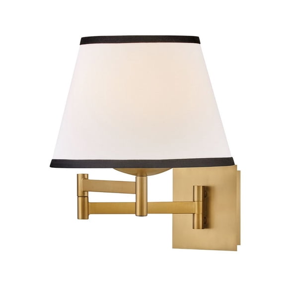 47510LCB-OW Hinkley Lighting Sonia - 10W 1 LED Medium Task Wall Sconce-13.25 Inch Tall and 11 Inch Wide-Lacquered Brass Finish-Off White Linen Shade