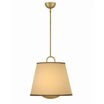 47517LCB Hinkley Lighting Sonia - 30W 3 LED Large Pendant-18.5 Inch Tall and 18 Inch Wide-Lacquered Brass Finish-Light Beige Shade Color