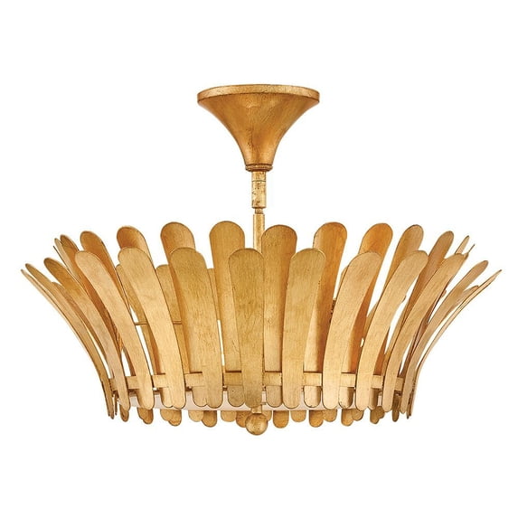 47693DA Hinkley Lighting Reina - 15W 3 LED Medium Semi-Flush Mount-13.75 Inch Tall and 20 Inch Wide-Distressed Brass Finish