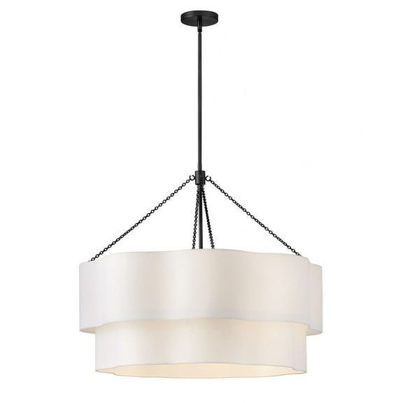 47735BK Hinkley Lighting Gwen - 40W 8 LED Medium Drum Chandelier-27.75 Inch Tall and 32 Inch Wide-Black Finish