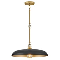 48167LCB-BK Hinkley Lighting Sadie - 12W 1 LED Pendant-6.25 Inch Tall and 18 Inch Wide-Lacquered Brass/Black Finish
