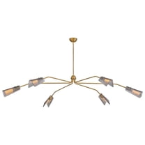 48306LCB Hinkley Lighting Altman - 60W 6 LED Extra Large Low Profile Chandelier-14.5 Inch Tall and 80 Inch Wide-Lacquered Brass Finish