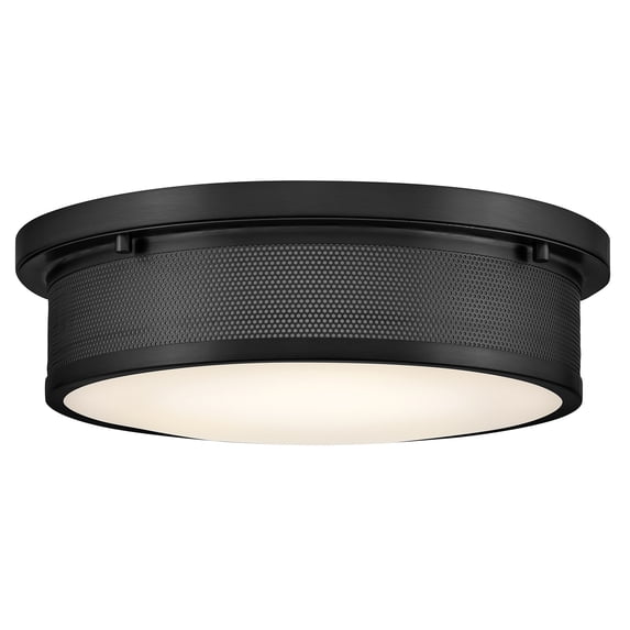 Hinkley Lighting 48561 Pierce 3 Light 14" Wide Flush Mount Drum Ceiling Fixture - Black