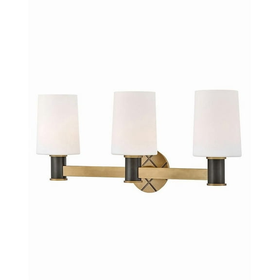 Declan 3 - Light Heritage Brass And Black Oxide - LED Steel Wall Sconce