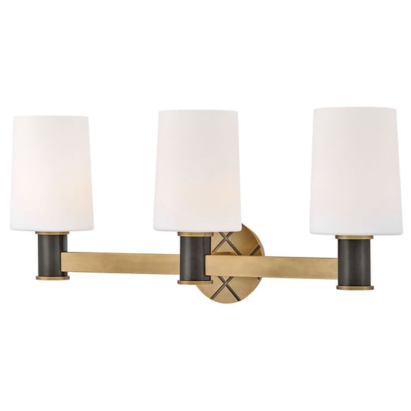 Declan 3 - Light Heritage Brass And Black Oxide - LED Steel Wall Sconce