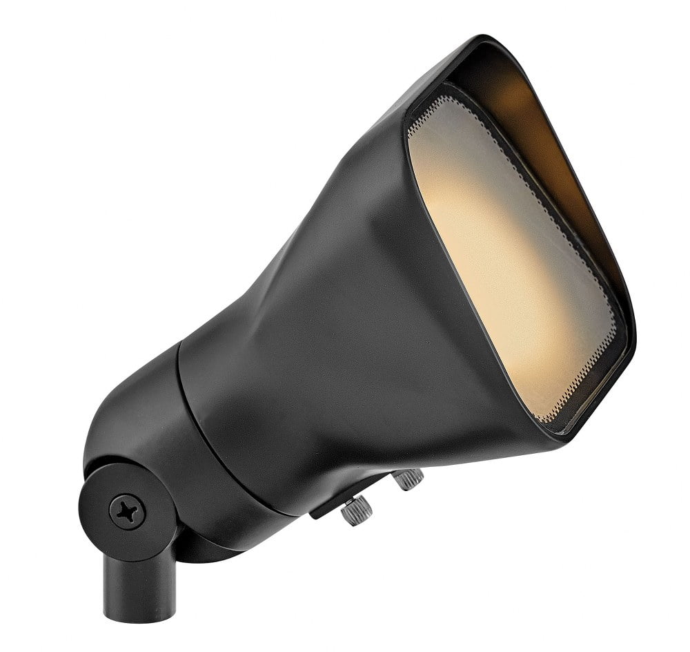 Satin Black Frosted Glass Outdoor Flood Light