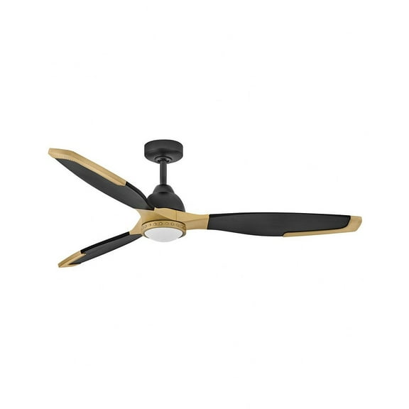 906760FMB-LDD Hinkley Lighting Aileron - 3 Blade Ceiling Fan with Light Kit-15 Inches Tall and 60 Inches Wide-Matte Black Finish-Matte Black Blade