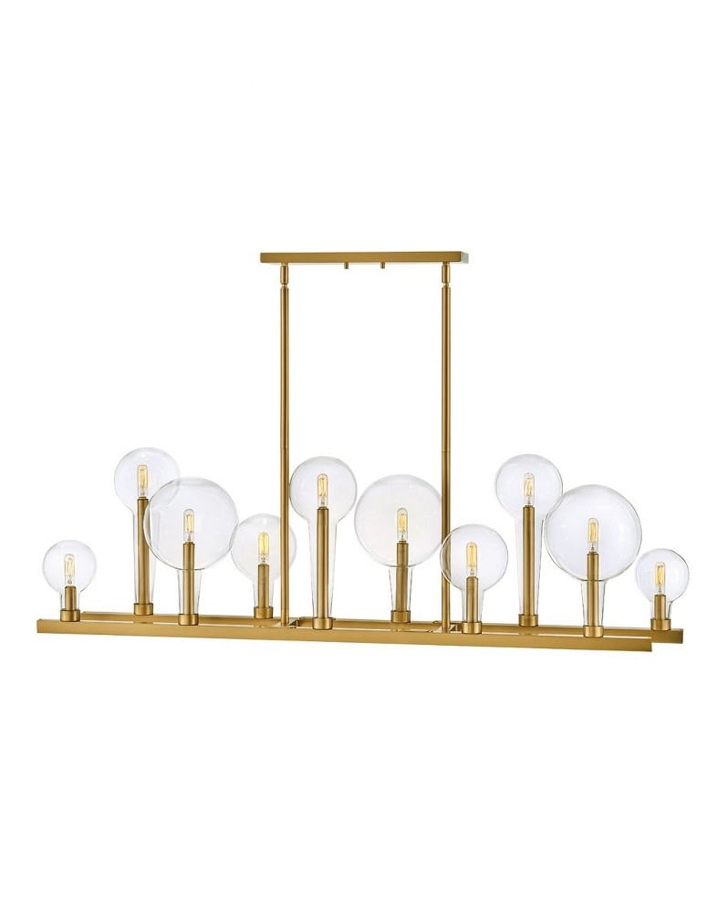 Alchemy 10-Light Lacquered Brass Cage Linear Chandelier