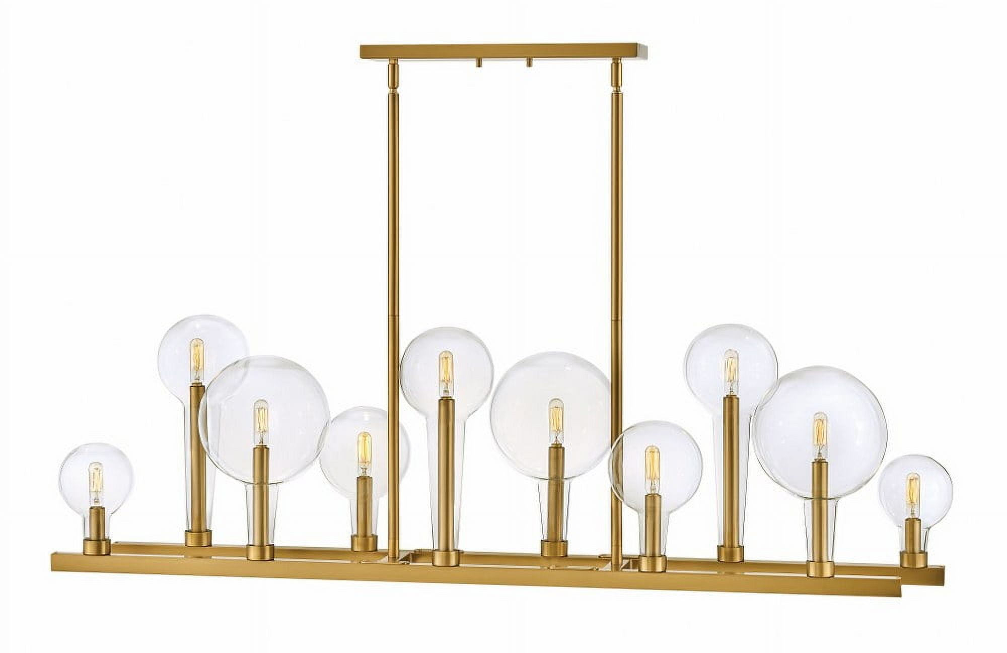 Alchemy 10-Light Lacquered Brass Cage Linear Chandelier