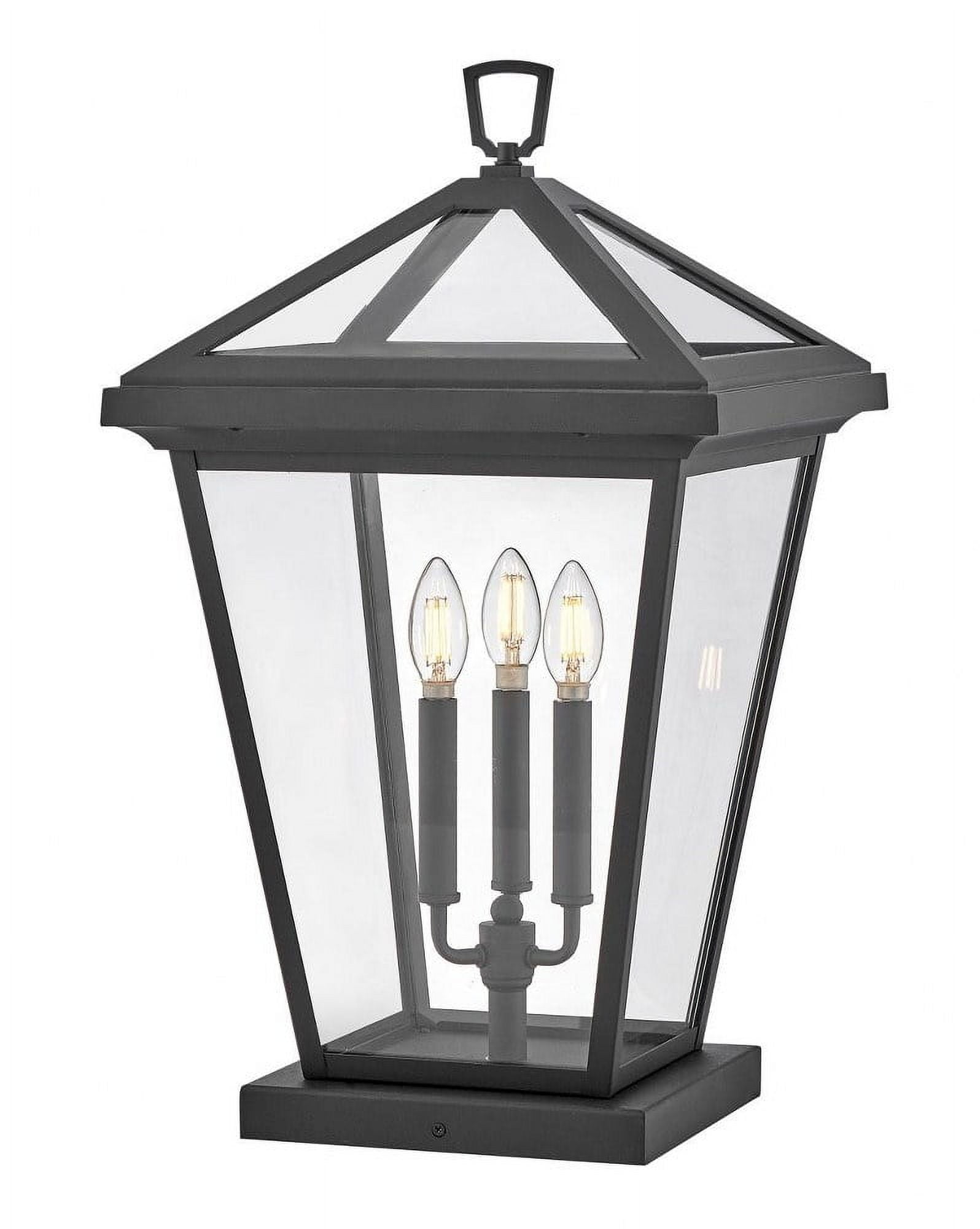 Museum Black Large Outdoor Pier Mount Lantern with Clear Glass