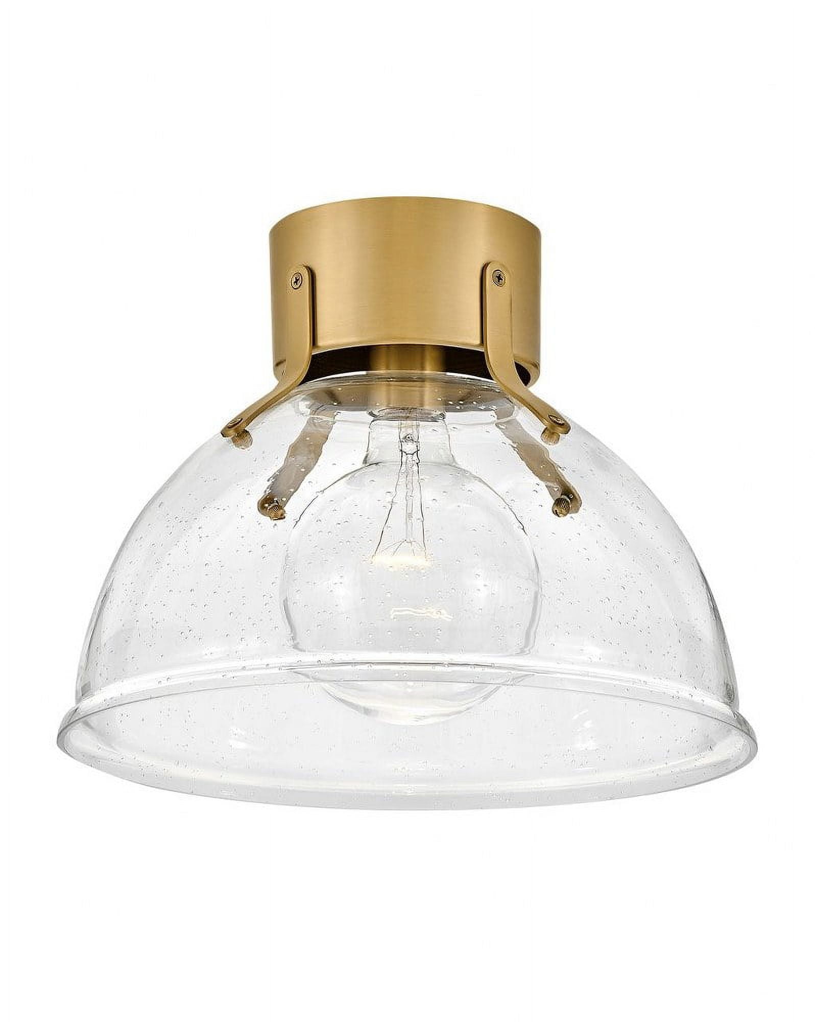 Heritage Brass Clear Seedy Glass 1-Light Flush Mount Bowl