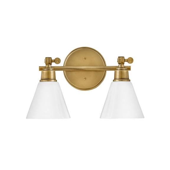 51182HB Hinkley Lighting Arti - 2 Light Bath Vanity In Transitional Style-10 Inches Tall and 16 Inches Wide-Heritage Brass Finish