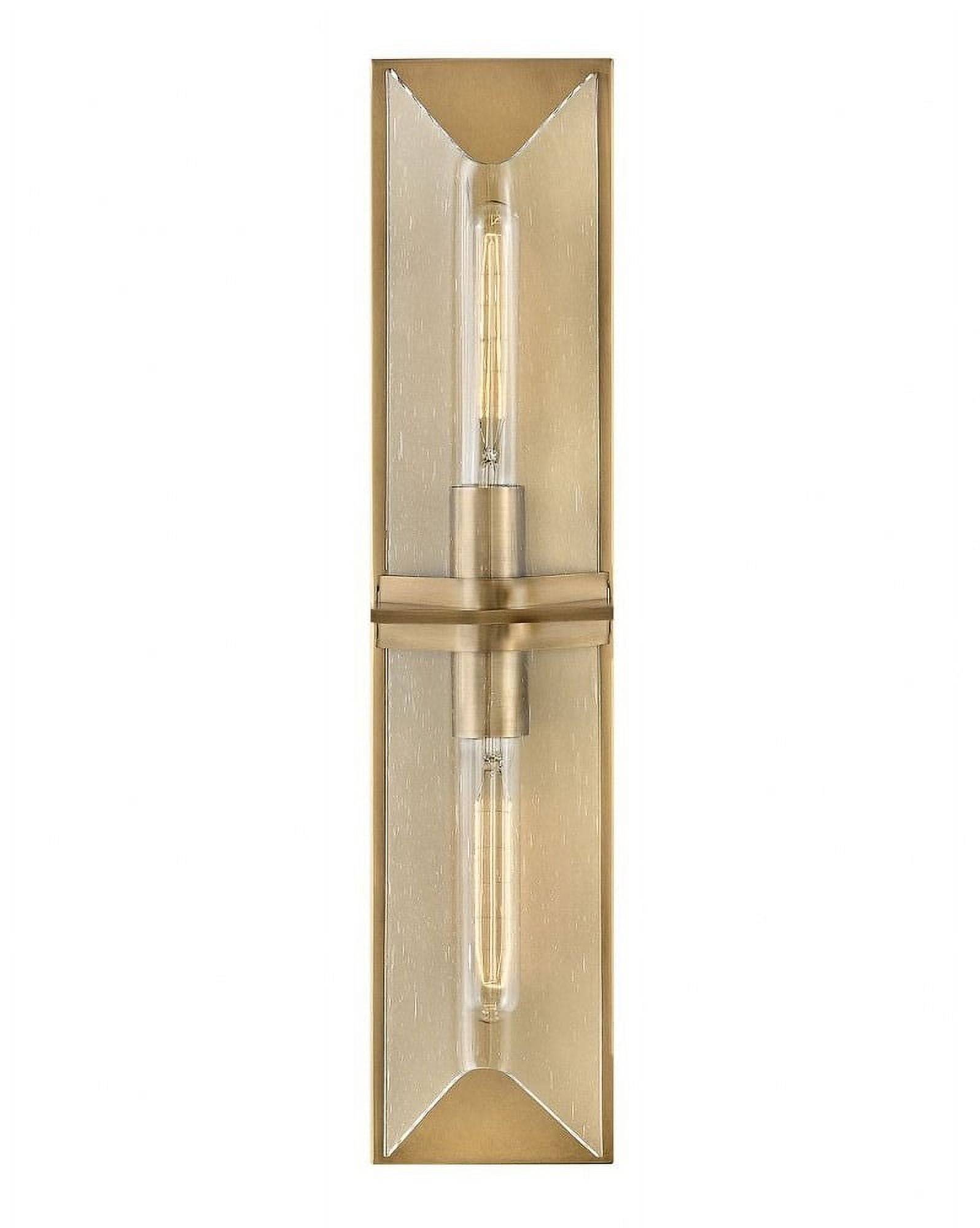 Heritage Brass and Clear Seedy Glass 24" Outdoor Wall Sconce