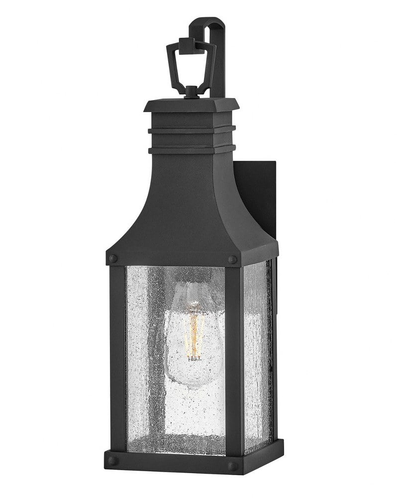 Beacon Hill Museum Black Seedy Glass Outdoor Wall Light