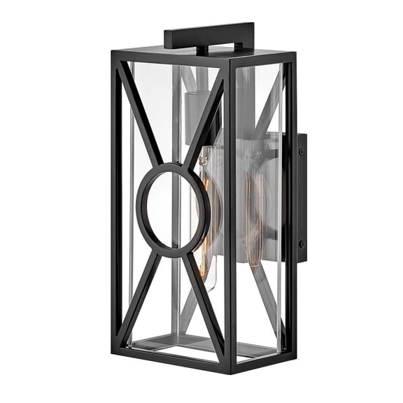 18370BK Hinkley Lighting Brixton - 1 Light Small Outdoor Wall Mount Lantern made with Coastal Elements for Coastal Environments-Black Finish