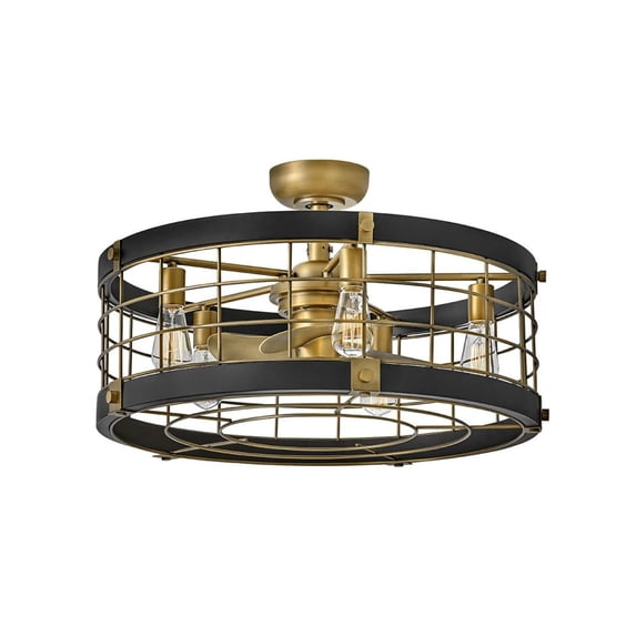 904627FHB-LIA Hinkley Lighting Bryce - 30W 5 LED Fandelier In Style-18.5 Inches Tall and 27 Inches Wide-Heritage Brass/Matte Black Finish