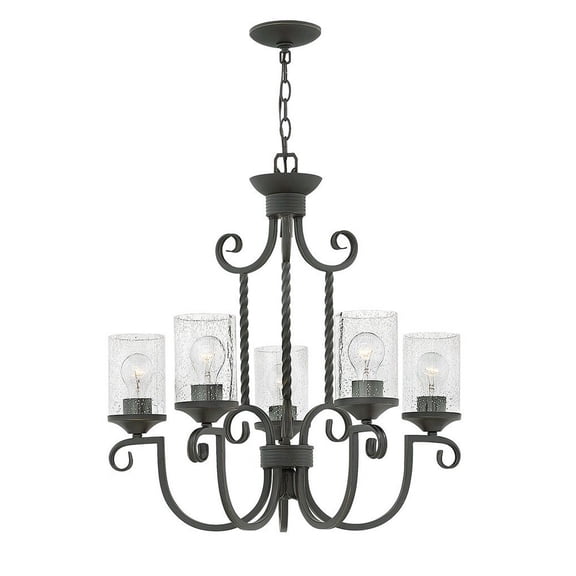 4015OL-CL Hinkley Lighting Casa - 5 Light Medium Chandelier in Rustic Style - 25 Inches Wide by 25.5 Inches High-Clear Seedy Glass Color
