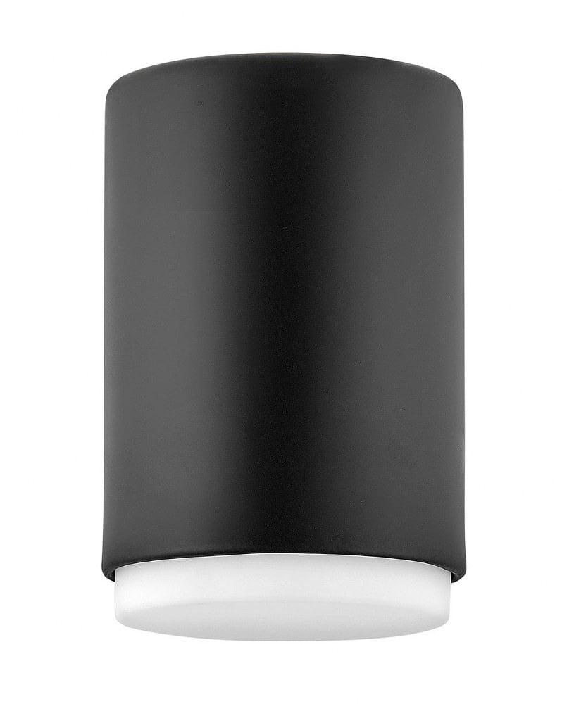 Cedric Black Etched Opal Glass 5.25" Dimmable Flush Mount