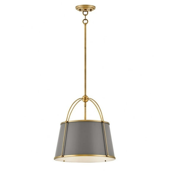 4894LDB Hinkley Lighting Clarke - 12W 1 LED Large Pendant-16.25 Inches Tall and 16.25 Inches Wide-Lacquered Dark Brass Finish