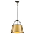 thumbnail image 1 of 4894BK-LDB-Hinkley Lighting-Clarke - 12W 1 LED Large Pendant-16.25 Inches Tall and 16.25 Inches Wide-Black/Lacquered Dark Brass Finish, 1 of 10
