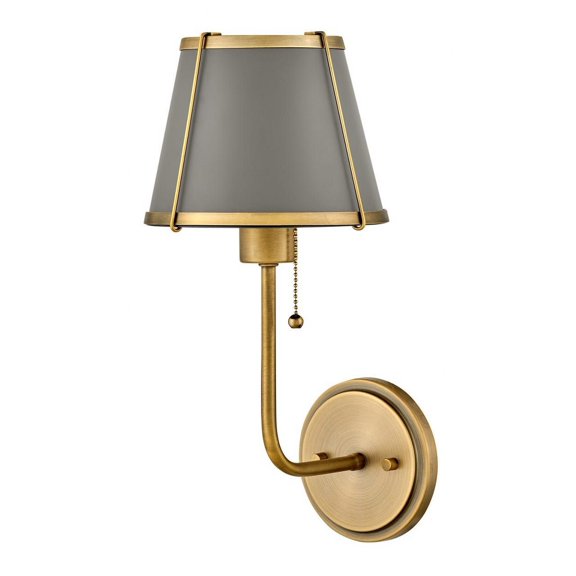 4890LDB-Hinkley Lighting-Clarke - 14W 1 LED Medium Wall Sconce-15.75 Inches Tall and 7.25 Inches Wide-Lacquered Dark Brass/Dark Matte Grey Finish