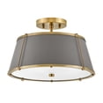 thumbnail image 1 of 4893LDB Hinkley Lighting Clarke - 24W 2 LED Medium Semi-Flush Mount-9.5 Inches Tall and 15 Inches Wide-Lacquered Dark Brass/Dark Matte Grey Finish, 1 of 10