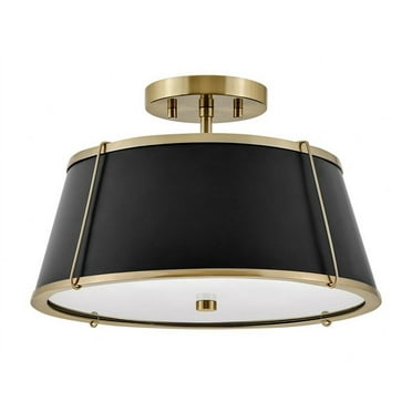 4893WS-Hinkley Lighting-Clarke - 24W 2 LED Medium Semi-Flush Mount-9.5 Inches Tall and 15 Inches Wide-Warm Brass Finish
