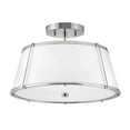 thumbnail image 1 of 4893PN Hinkley Lighting Clarke - 24W 2 LED Medium Semi-Flush Mount-9.5 Inches Tall and 15 Inches Wide-Polished Nickel Finish, 1 of 8