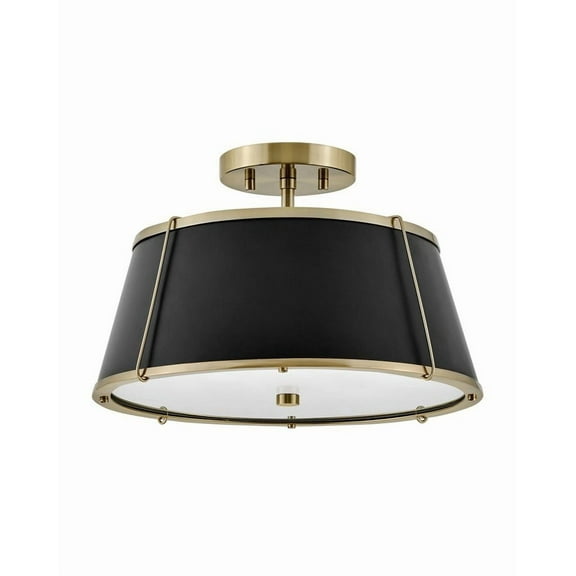 4893WS Hinkley Lighting Clarke - 24W 2 LED Medium Semi-Flush Mount-9.5 Inches Tall and 15 Inches Wide-Warm Brass Finish