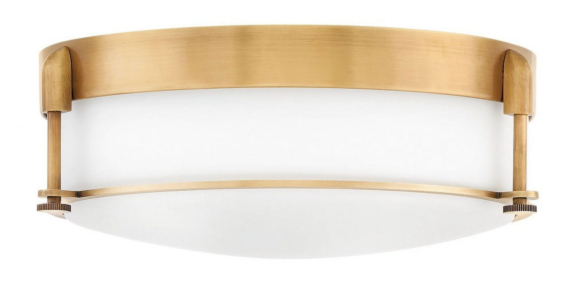 Heritage Brass and Etched Opal Glass 3-Light Flush Mount