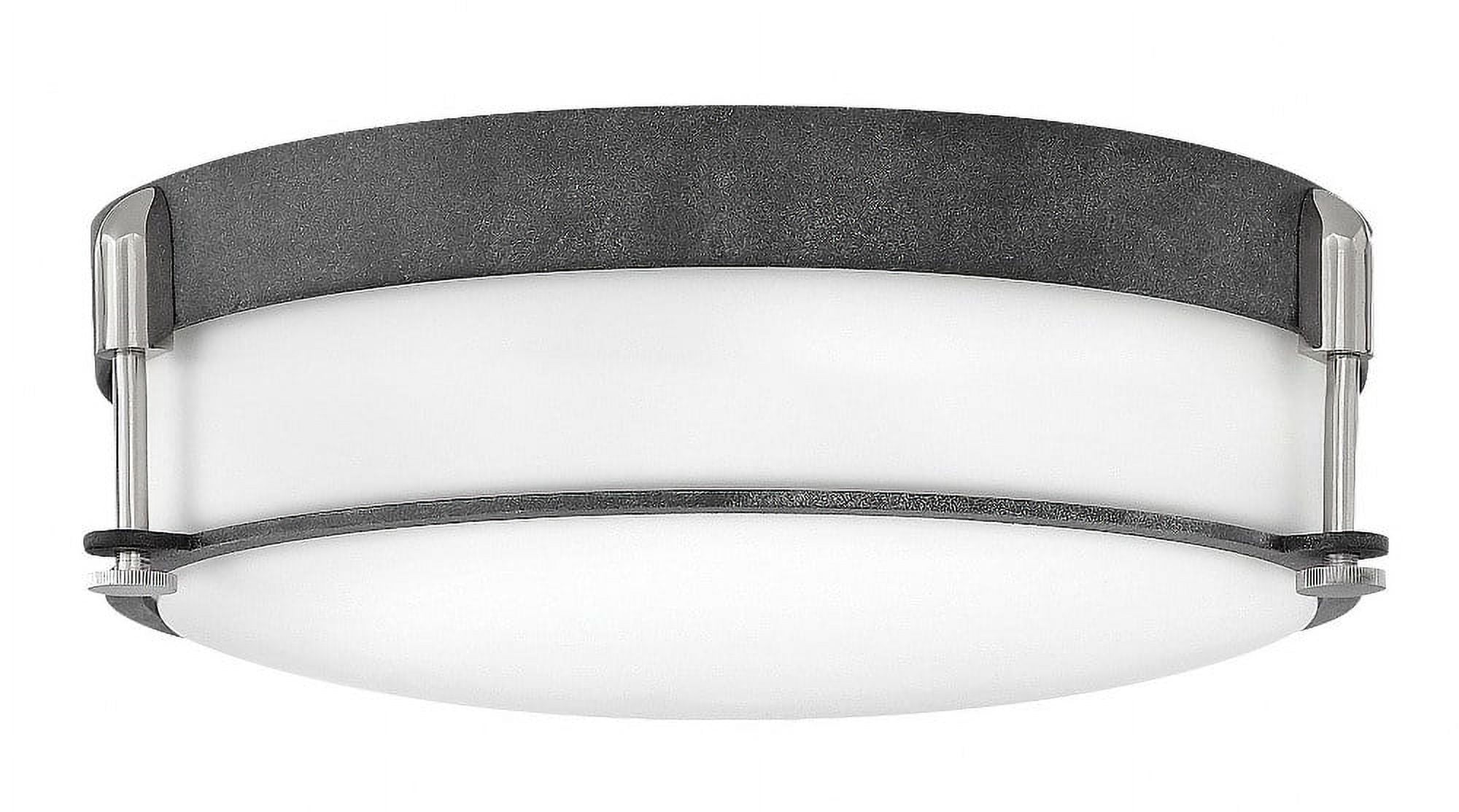 Heritage Brass and Etched Opal Glass 3-Light Flush Mount