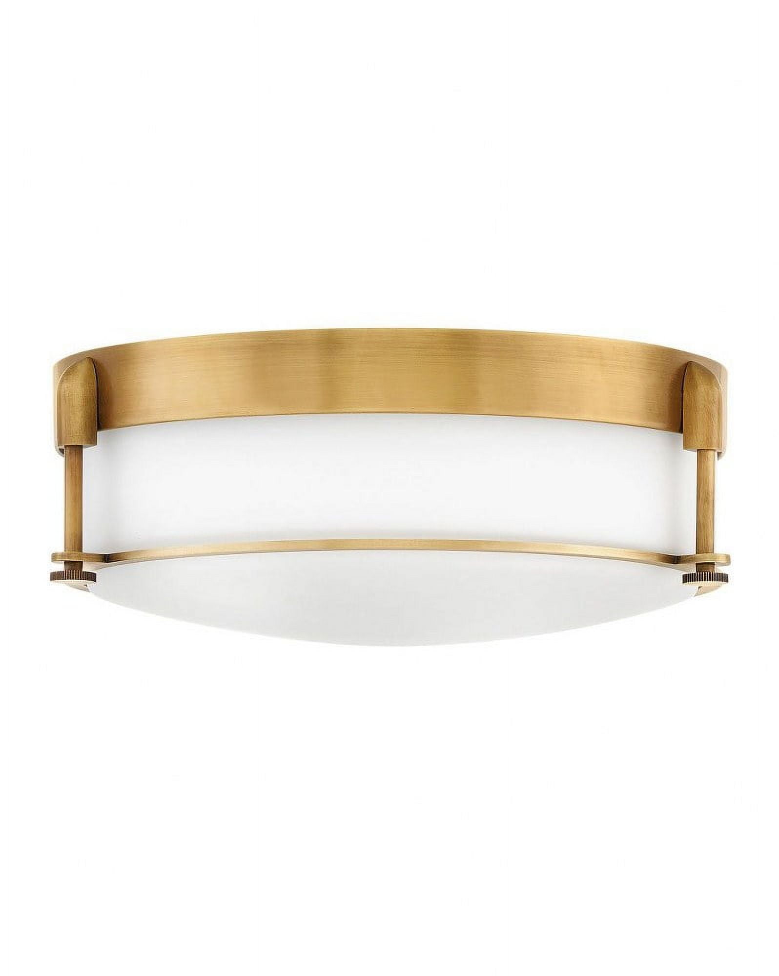 Heritage Brass and Etched Opal Glass 3-Light Flush Mount