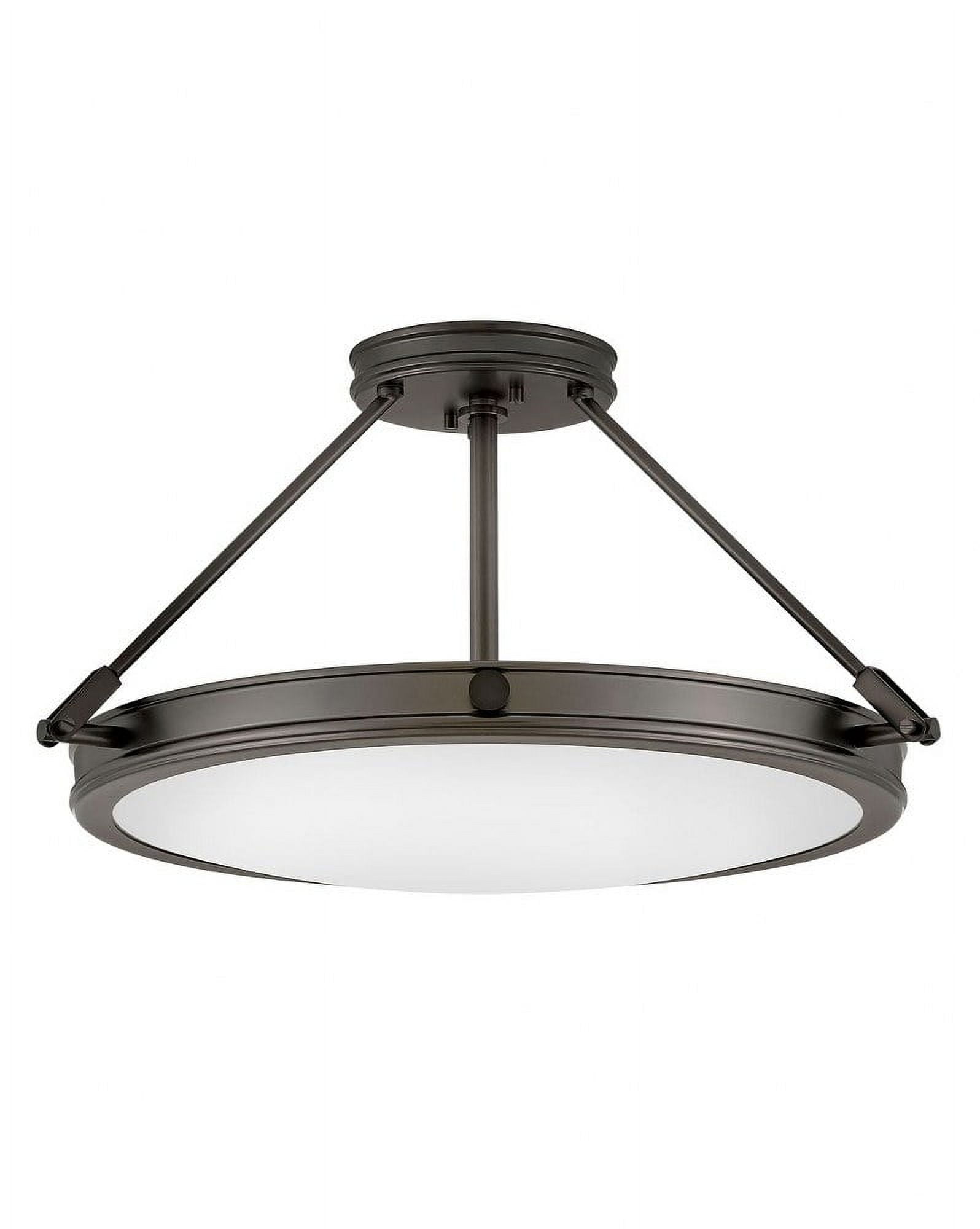 Collier Black Oxide 4-Light Semi-Flush Mount with Etched Glass
