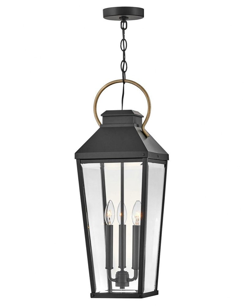 Dawson 26" Black and Bronze Outdoor Hanging Lantern