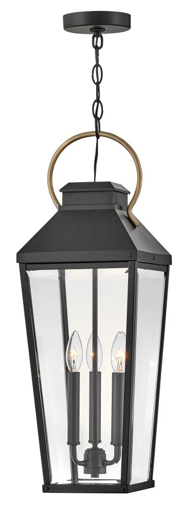 Dawson 26" Black and Bronze Outdoor Hanging Lantern