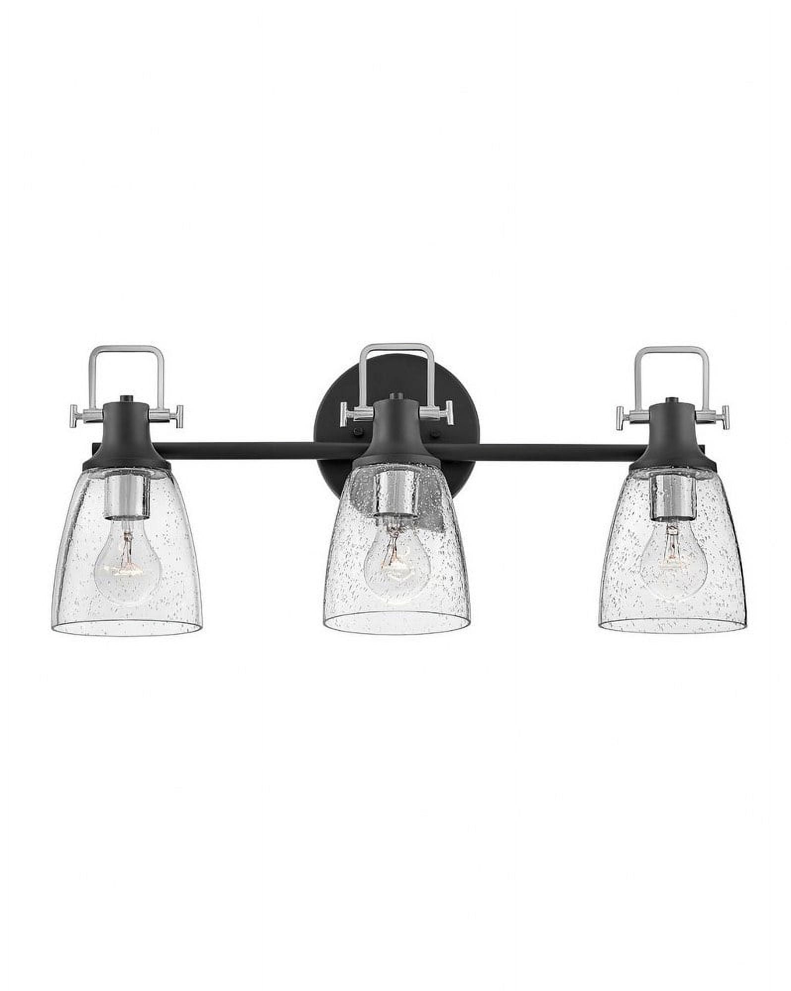 Easton Black and Chrome 3-Light Dimmable Vanity Light