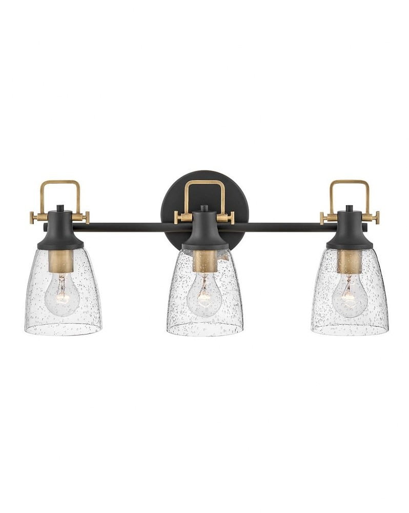 Easton Black and Chrome 3-Light Dimmable Vanity Light
