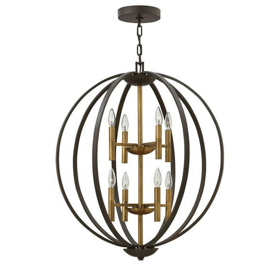 3468SB Hinkley Lighting Euclid - 8 Light Large 2-Tier Orb Foyer in Transitional-Modern Style - 28.25 Inches Wide by 33 Inches High-Spanish Bronze