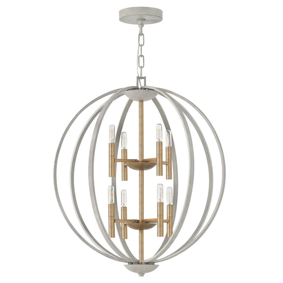 3468CG Hinkley Lighting Euclid - 8 Light Large 2-Tier Orb Foyer in Transitional-Modern Style - 28.25 Inches Wide by 33 Inches High-Cement Gray Finish