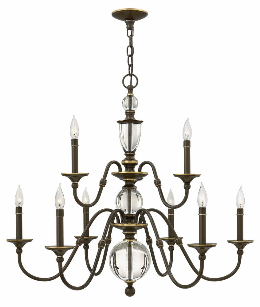 Eleanor Light Oiled Bronze 9-Light Crystal Elegance Chandelier