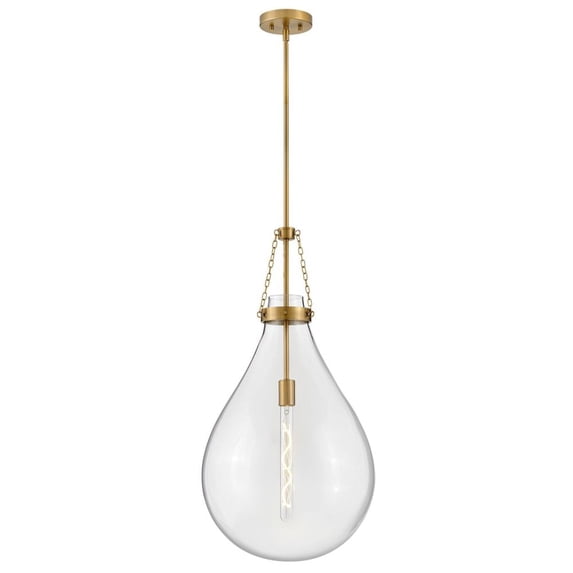 46054LCB-Hinkley Lighting-Eloise - 12W 1 LED Large Pendant In Traditional Style-31.25 Inches Tall and 16 Inches Wide-Lacquered Brass Finish
