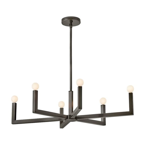 Hinkley Lighting - Ezra - 6 Light Linear Chandelier In Transitional and Modern