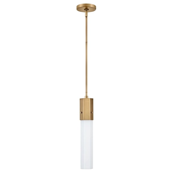 45037HB-Hinkley Lighting-Facet - 10W 1 LED Extra Small Pendant In Modern Style-16.75 Inches Tall and 3.25 Inches Wide-Heritage Brass Finish