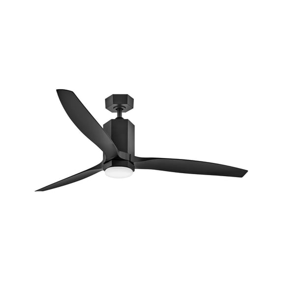 905860FMB-LDDK Hinkley Lighting Facet - 3 Blade Dual Mount Ceiling Fan with Light Kit In Modern Style-16.75 Inches Tall and 60 Inches Wide-Matte Black